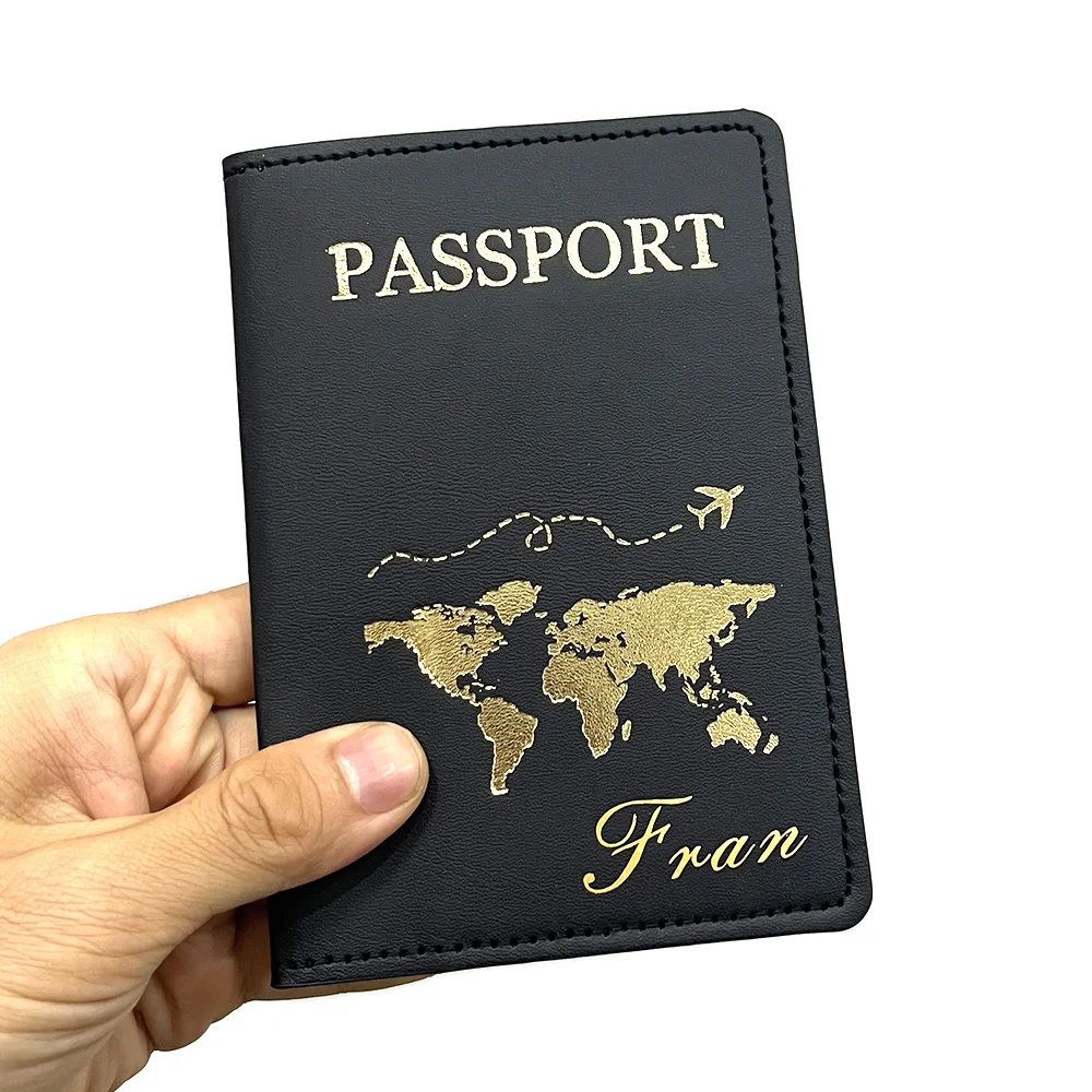 Cute Personalised Passport Cover Women with Names Engraved Passport Holder for Couples