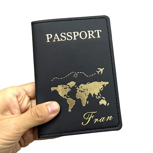 Imagen 2 del producto Linda funda de pasaporte personalizada para mujer con nombres grabados por pasaporte para parejas