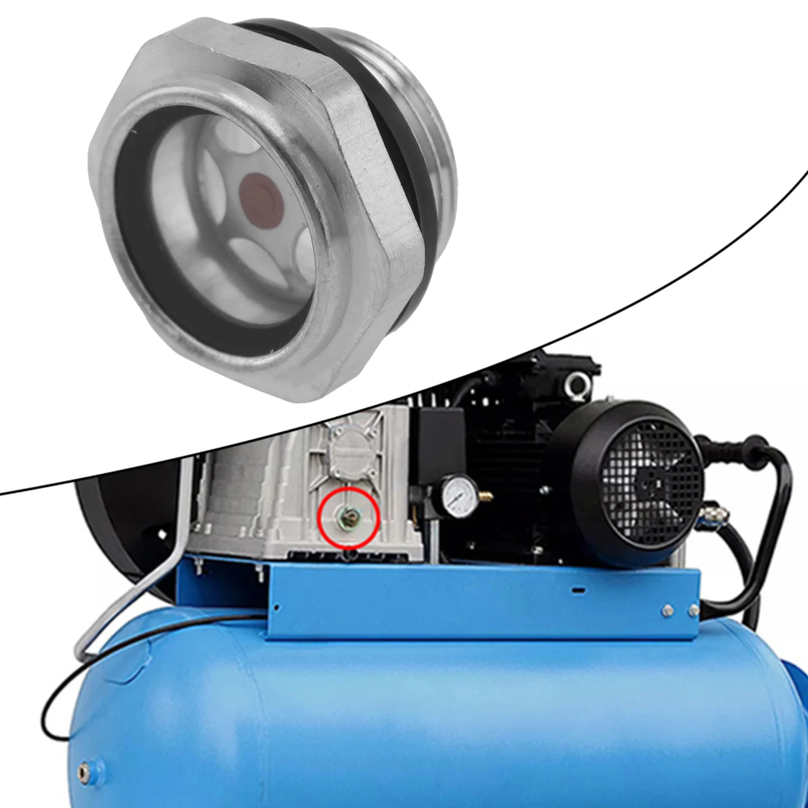 1pc Oil Level Mirror Air Compressor Oil Sight Glass 3/4\