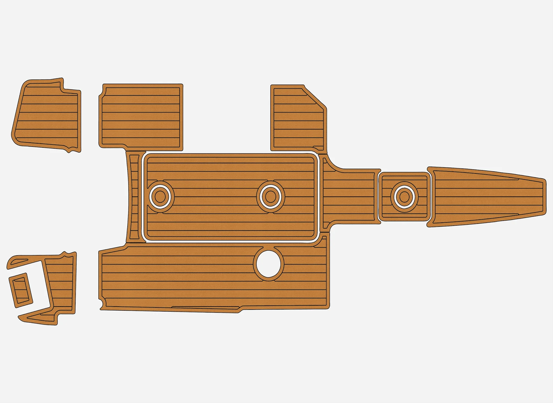 

Marine Faux Teak EVA Non-Slip Mat - 2020-2025 Grady White 21 Freedom Self-Adhesive 1/4" (6mm) Boat Deck Pad for Cockpit & Deck