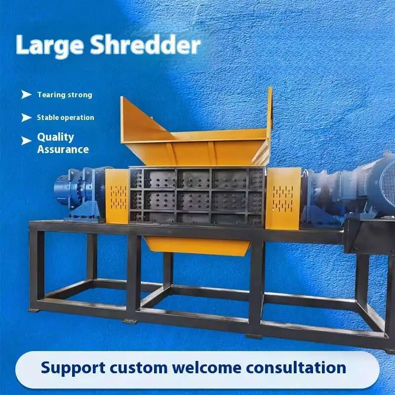 Large Scale Dual Shaft Shredder Multifunctional Straw Crusher Scrap Metal Shredding Machine