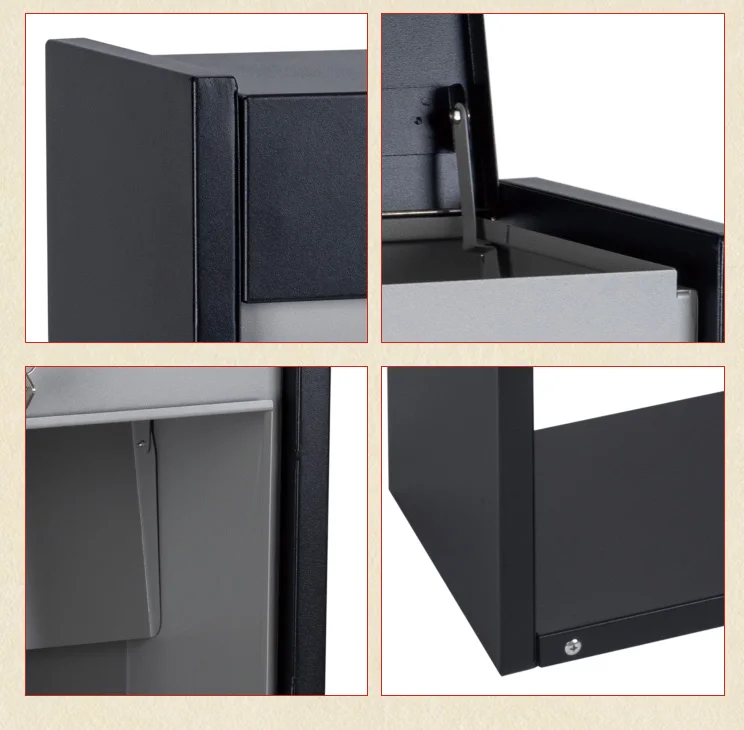 Outdoor Metal Storage Parcel Drop Box Post Box Garden Mailbox for Apartments Secure Lock Take Out Settings