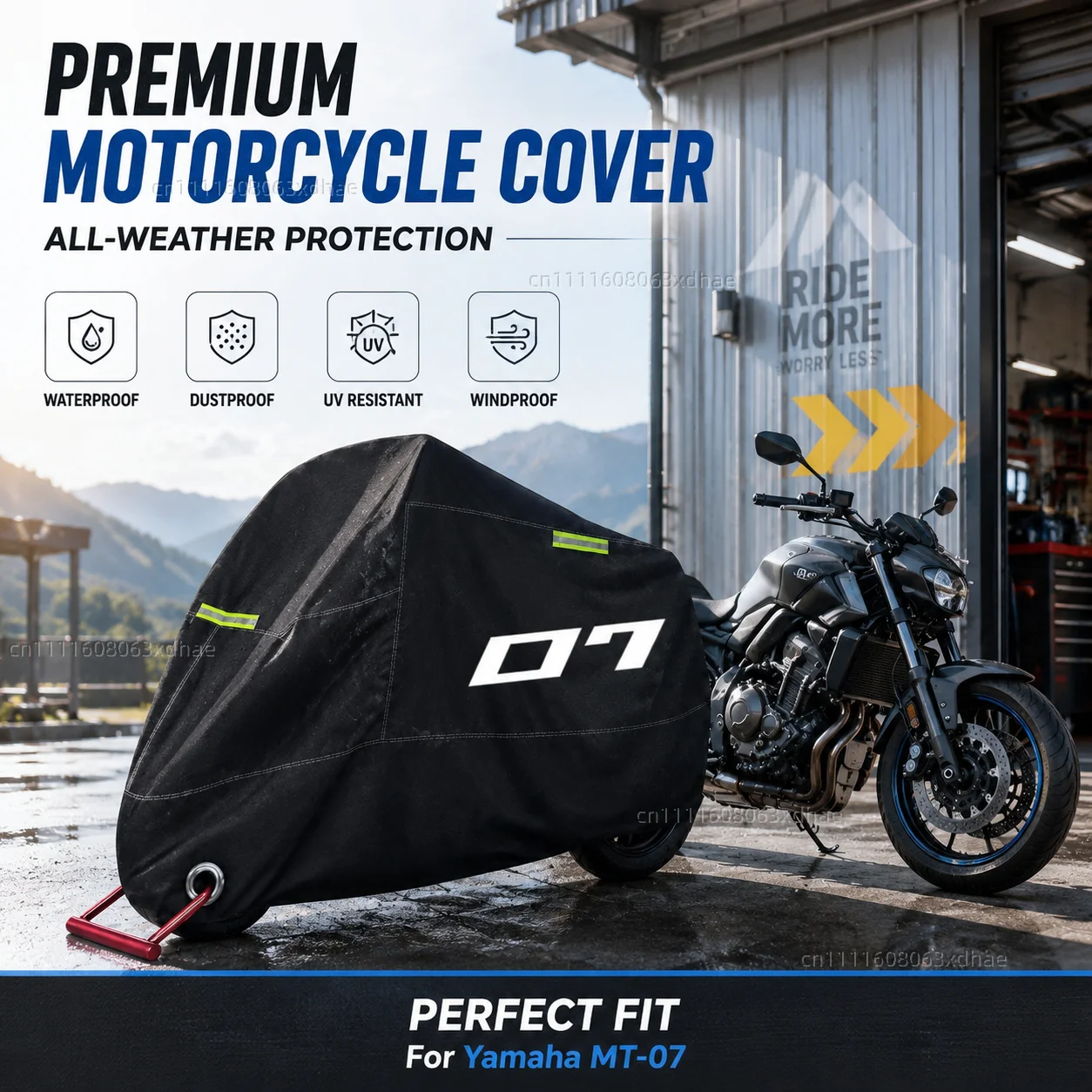 Outdoor Motorcycle Cover Waterproof Full Protection 190T Oxford Cloth For For Yamaha MT-07 MT07 MT 07 FZ07 2014-2024 2023 2022