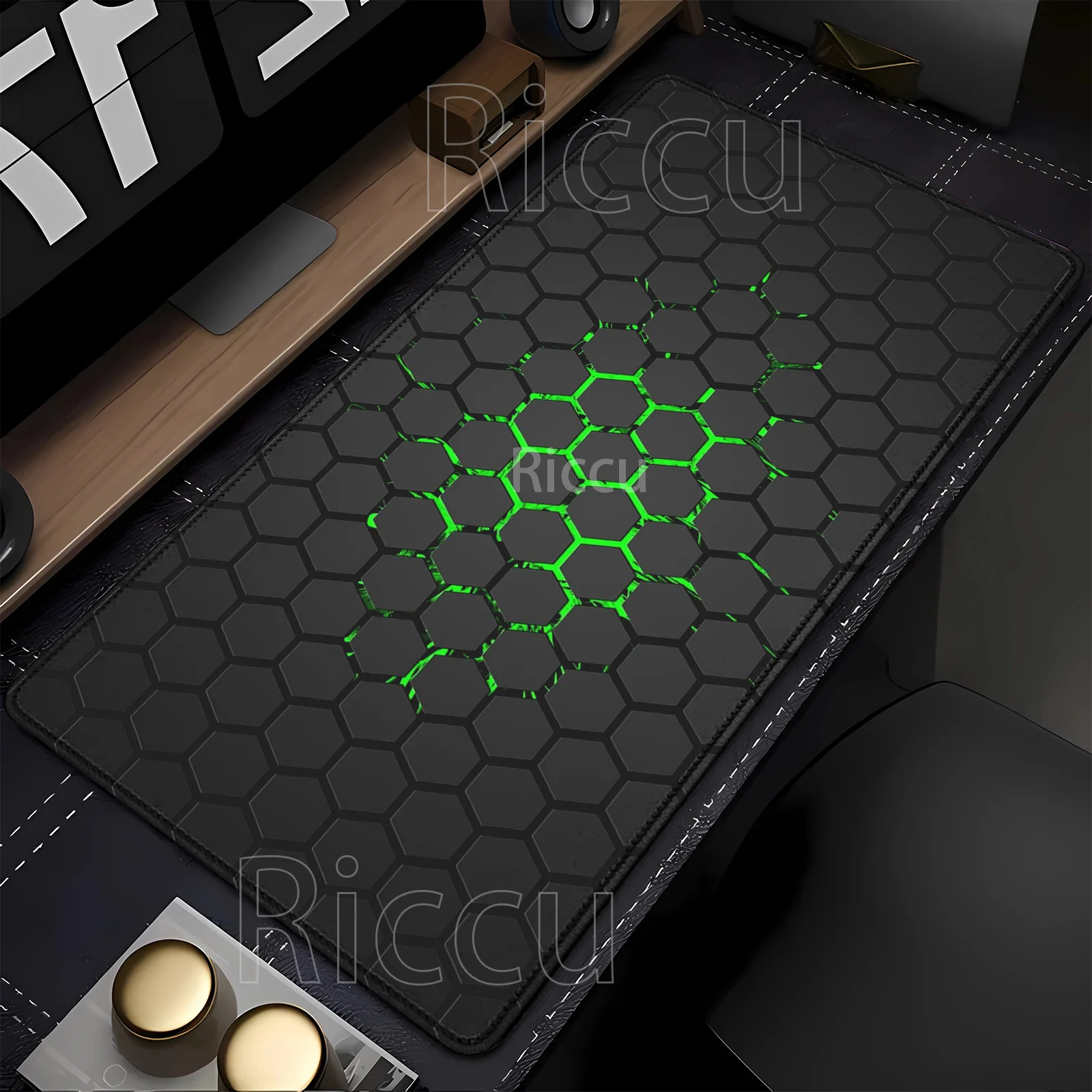 Geometric Hexagonal Mouse Pad Computer Office Game PC Table Mats Rubber Anti-slip Mousepads HD Printing Gaming Keyboard Desk Mat