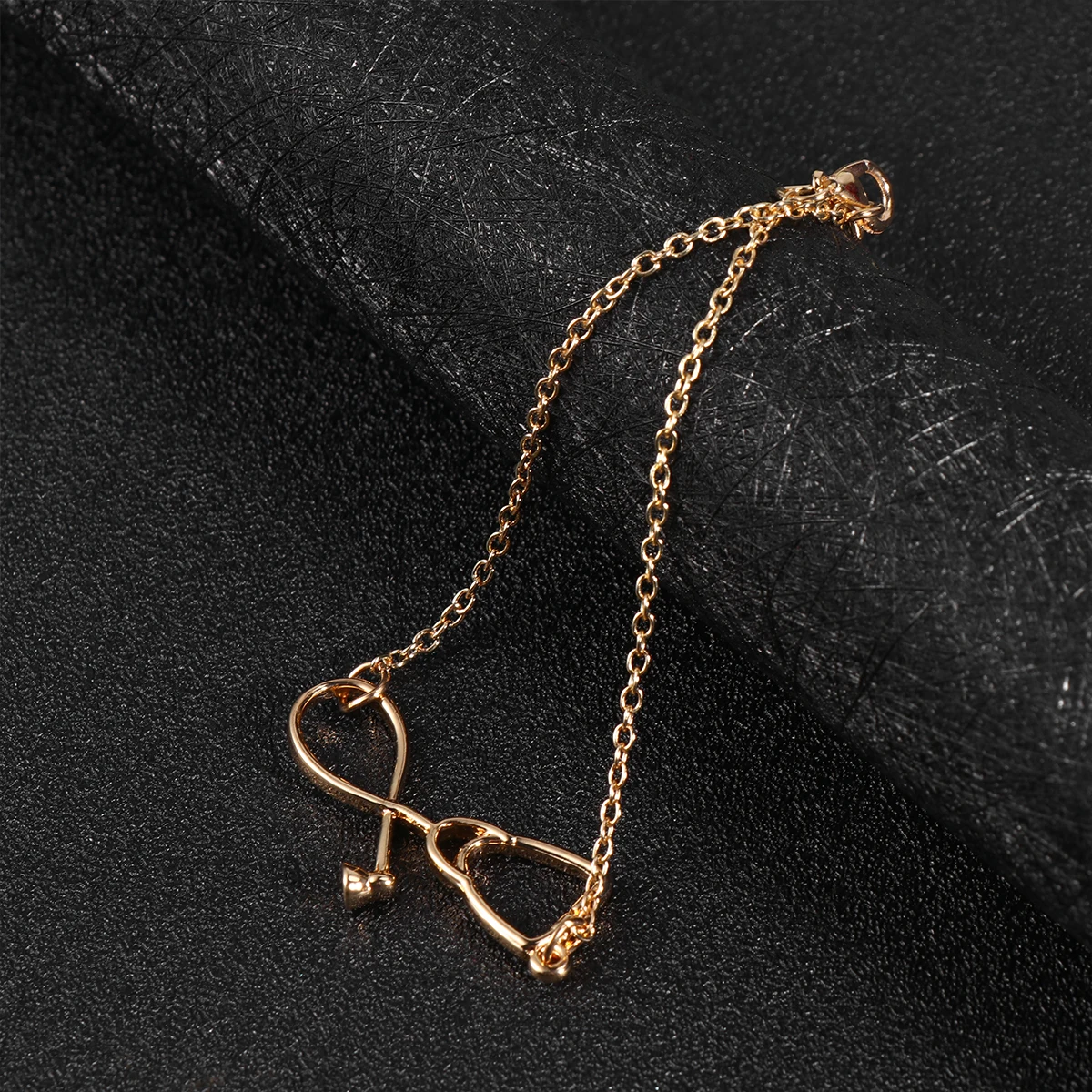   2 pezzi Il regalo braccialetto stetoscopio per intrecciare la catena da polso braccialetto in argento mano bambino