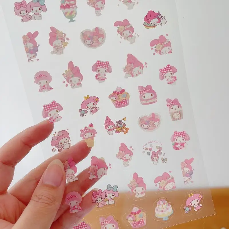 4Pcs Sanrio Kawaii Hello Kitty Stickers Kuromi My Melody Cinnamoroll Pochacco Children Waterproof Decorate Stickers Girl Gift