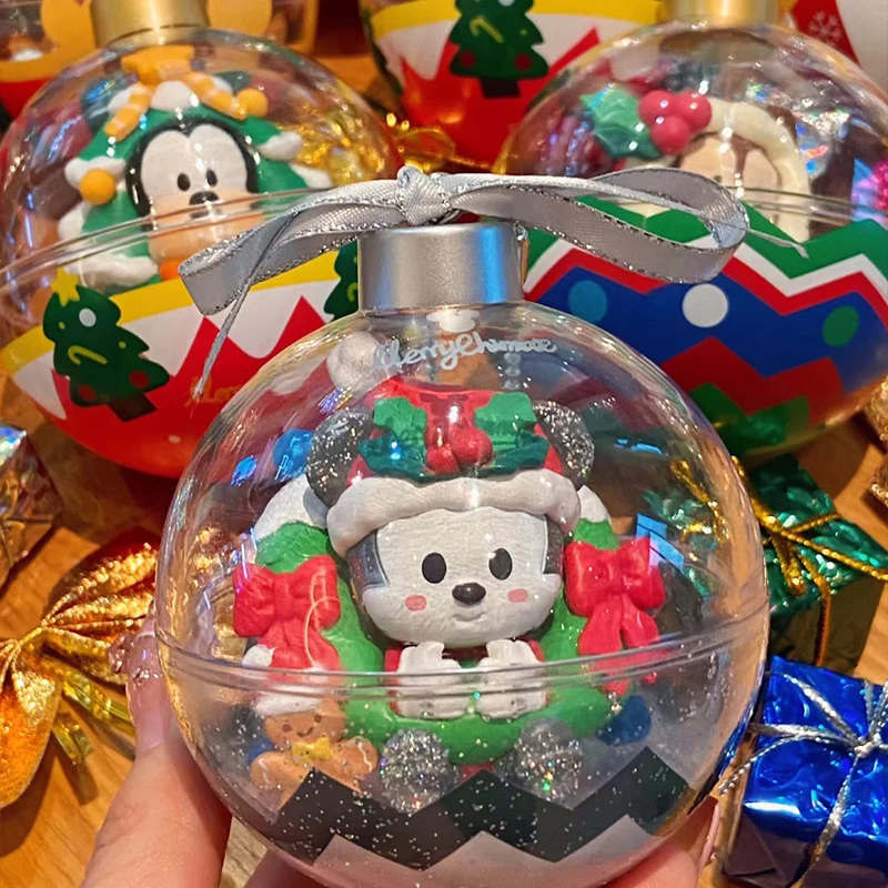 MINISO Blind Box Mickey Mouse Series Christmas Ball Theme Pendant Children's Toys Birthday Gift Room Decoration Donald Duck