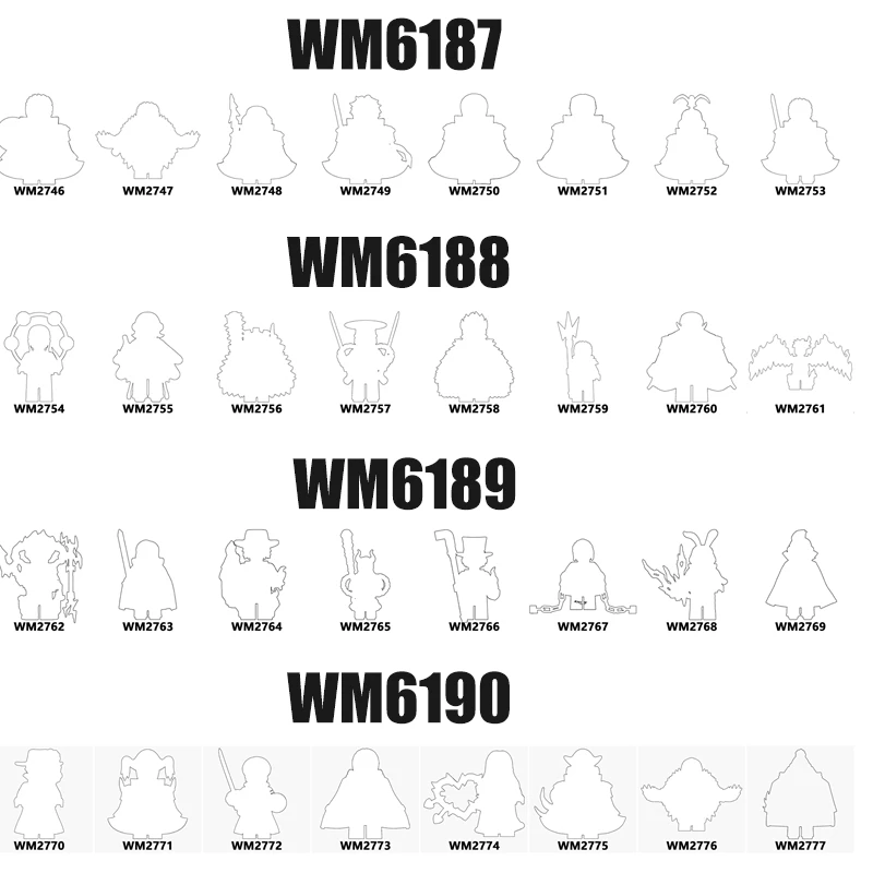 Мультяшный фильм, ТВ, аниме модели, экшн-фигурки WM6187 WM6188 WM6189 WM6190