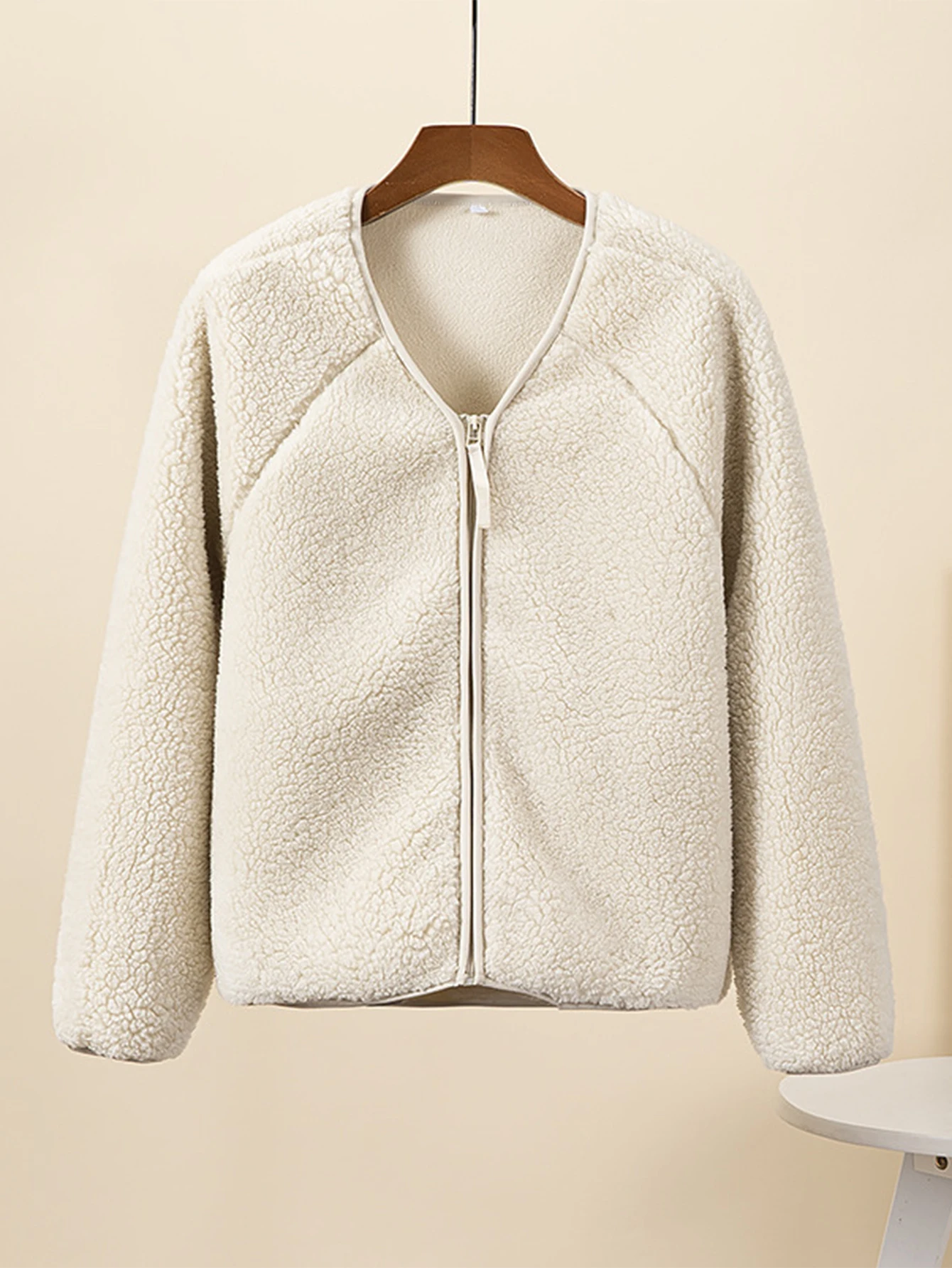 معطف نسائي شتوي أنيق كاجوال مريح عادي برقبة على شكل حرف V وأكمام طويلة سترة يومية للشارع للنساء