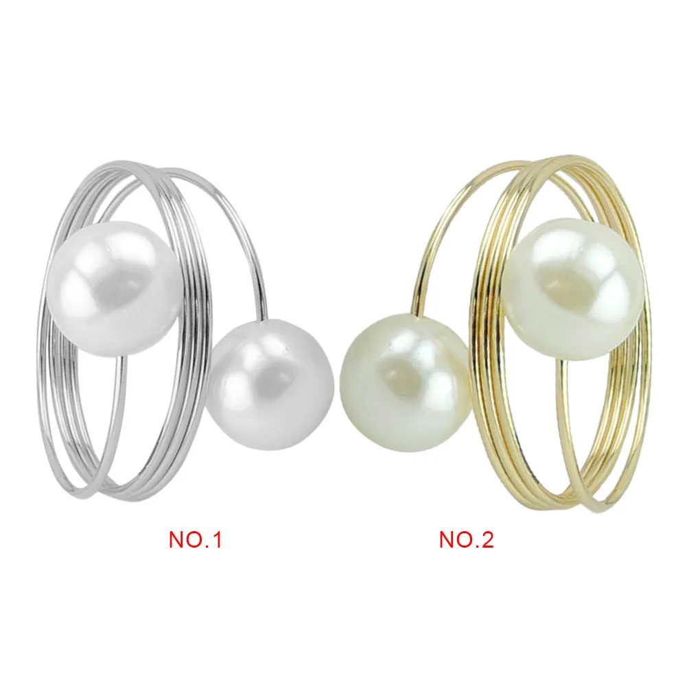 1 pcs pearl napkin buckle, silver hoop hotel party table decoration napkin rings, napkin circle new