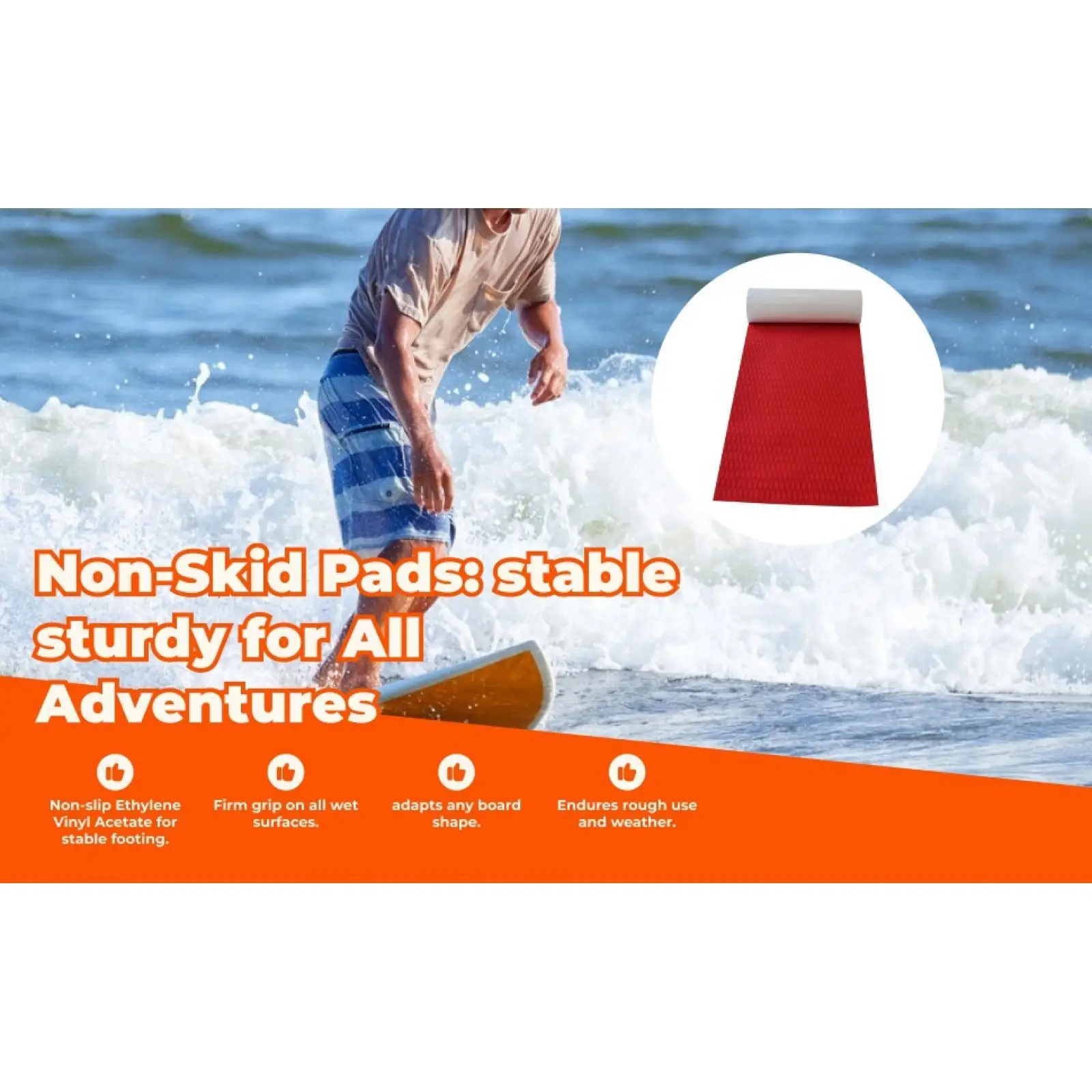 

Universal Grip Mat, 2 Units, Foam Sheet for Bodyboard, Skateboard