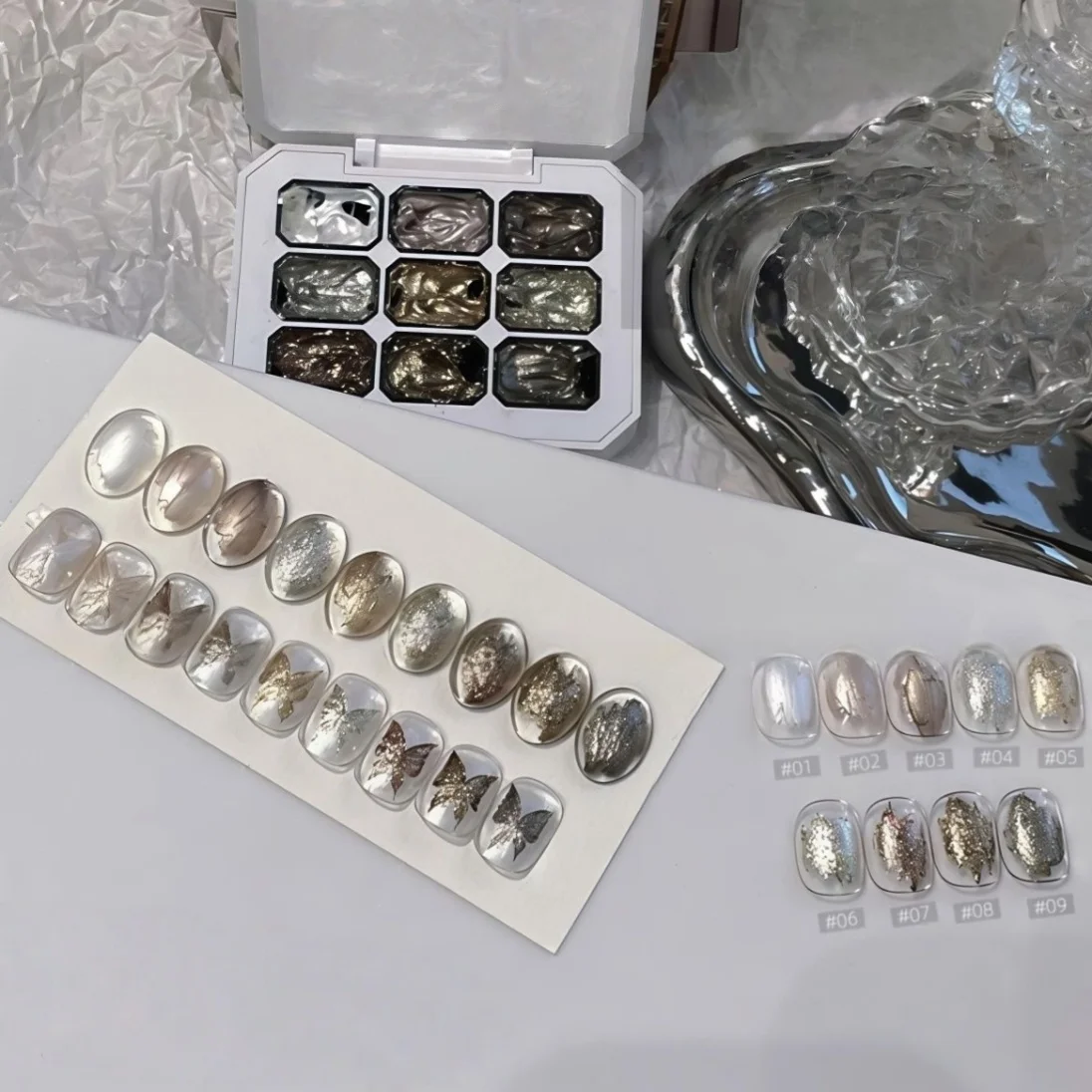 9 Grid Solid Nail Polish, Metal Fairy Powder, UV Gel, DIY Nail, Vintage Solid Nail Polish - view 3