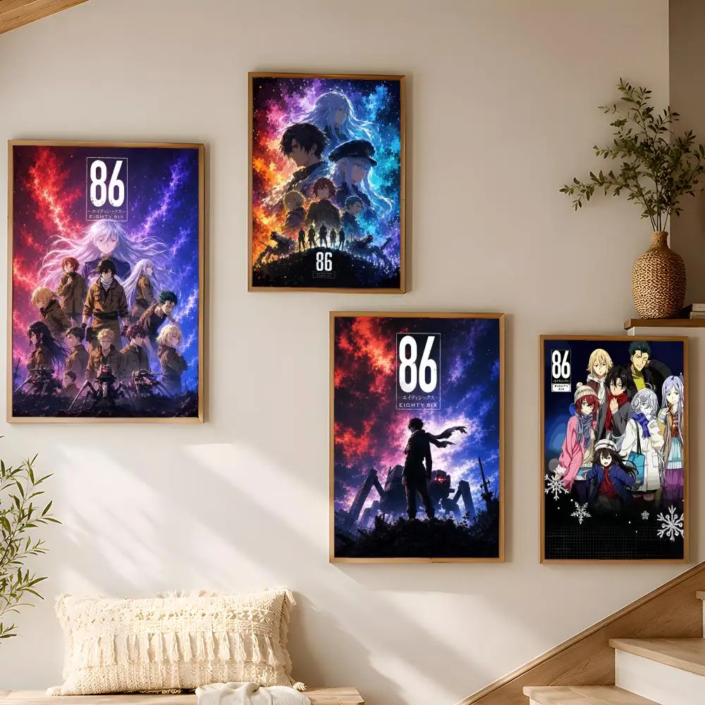 86 E-Eighty Six Anime Painting Calligraphy Canvas Poster Art for Bedroom Living Room Home Decor Wall Decoration Decals Gift