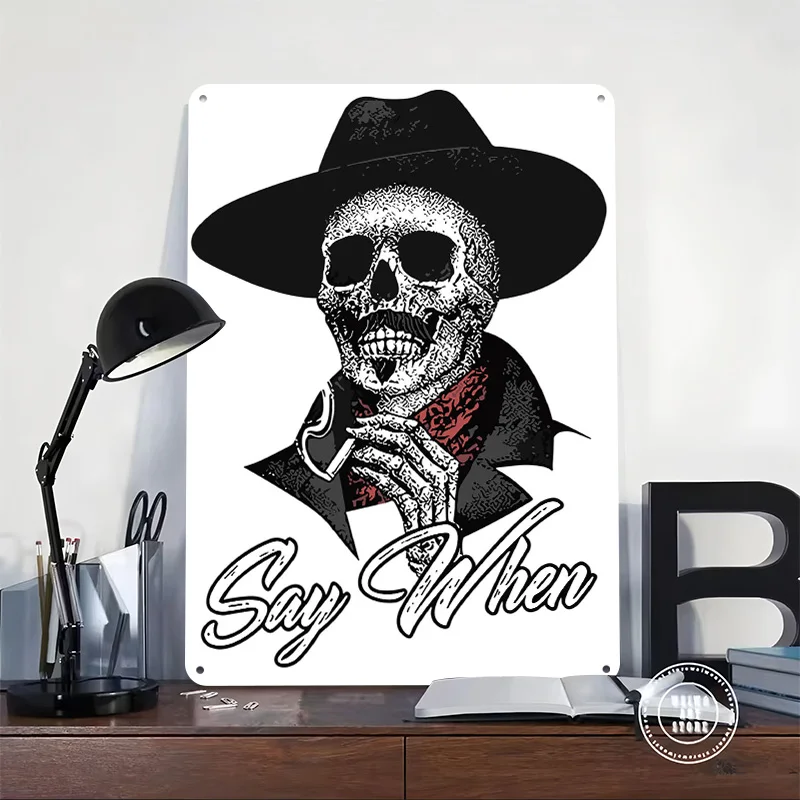 Tombstone 3D Printed Texture Poster Personalized Wall Art Retro Metal Tin Signs for Gaming Room Decoration Man Wand Deko Bedroom