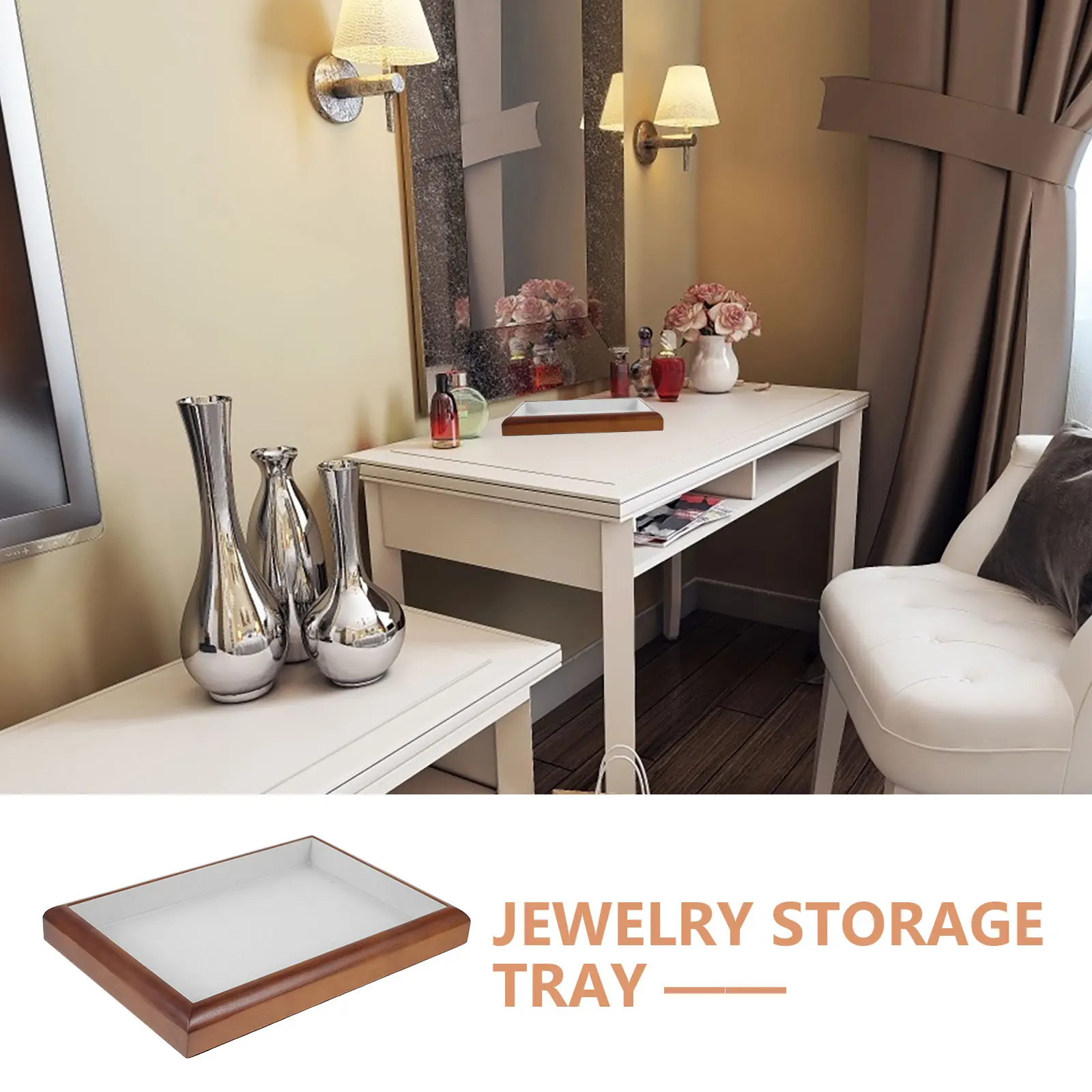 

Walnut Jewelry Tray C Style Small Size for Necklace Rings Earrings Bracelet Storage Display Home Accessories ganizer