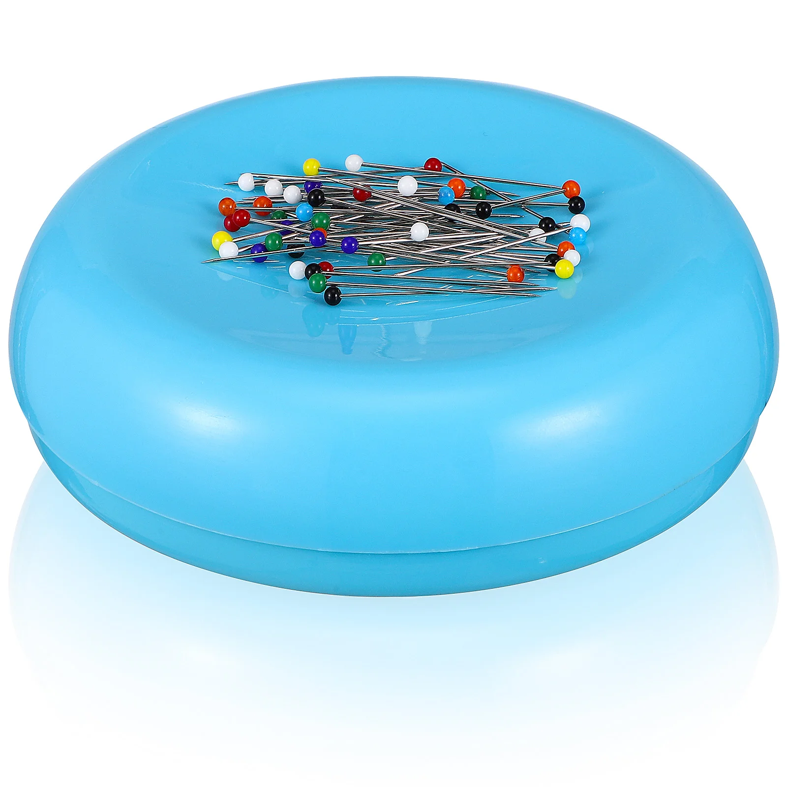 

Magnetic Sewing Pin Cushion Holder Blue Round Storage Organizer for Needles Bobby Pins Accessories Tools