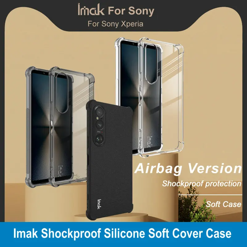 For Sony Xperia 1 5 10 VI V IV III IMAK Case Clear TPU Quicksand Matte Skin Protect Shockproof For Xperia 10 5 1 VI Back Cover