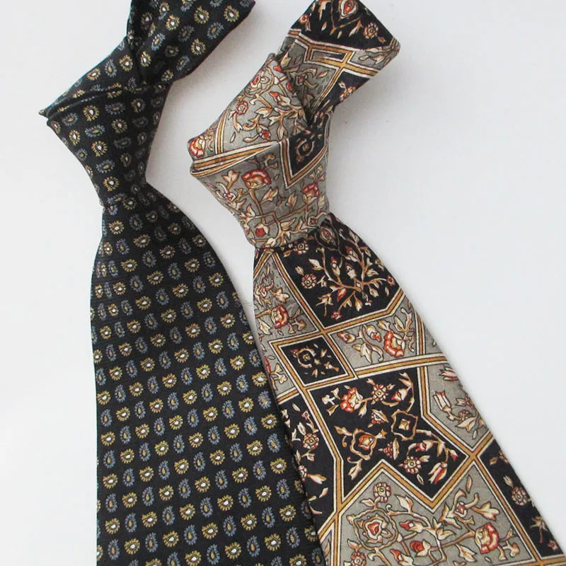

Printed Multicolor Mens Ties Neckties Vintage 100% Silk Printing Noble Handmade Unique Casual Party Wedding 10CM
