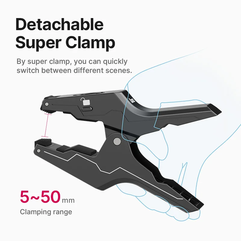 Ulanzi Đi Nhanh Thứ Hai Camera Hành Động Linh Hoạt Siêu Kẹp Cánh Tay Giá Đỡ Gắn Bộ Chuyển Đổi Cho GoPro Hero 11/10/9/8/7/6/5/4 Đen