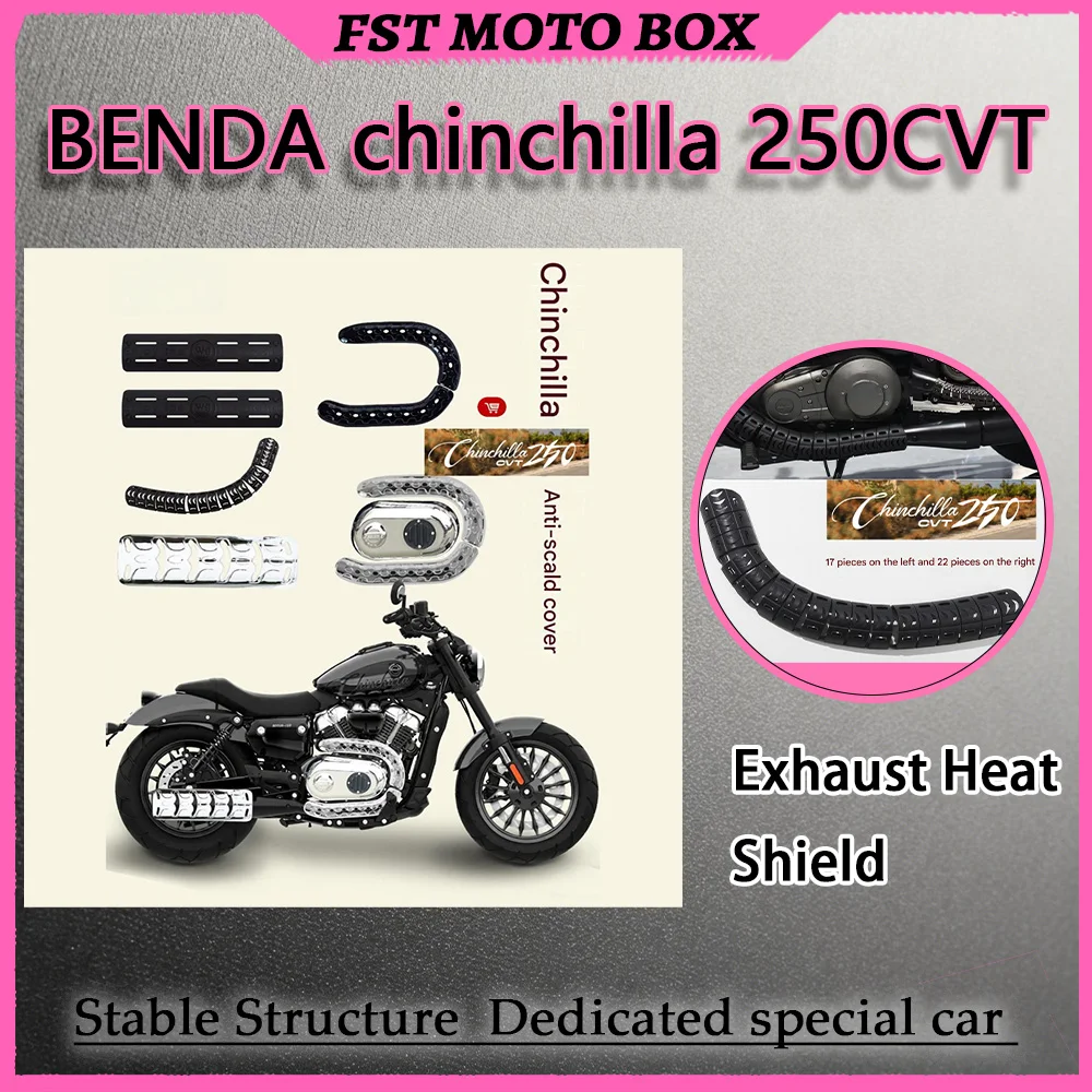 FOR chinchilla 250 CVT Motorcycle Combo Accessories Set Exhaust AntiScald Cover Extended Mud Guard And Footrest Enhanced Riding