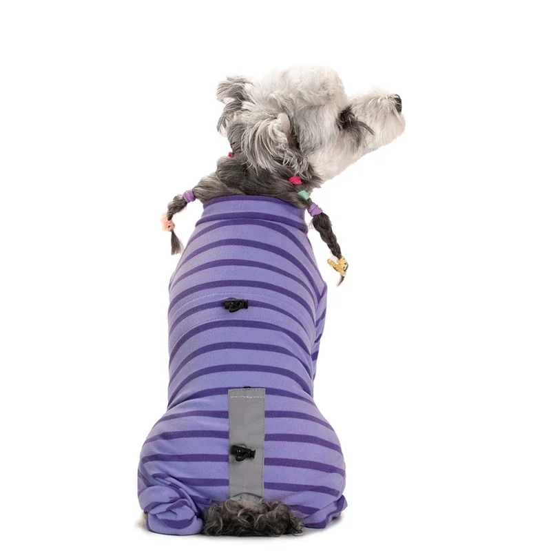 신축성 강아지 스웨터 터틀넥 코트, 슈퍼 소프트 홈 잠옷, 실내 야외 산책용, 조절 및 반사 가능