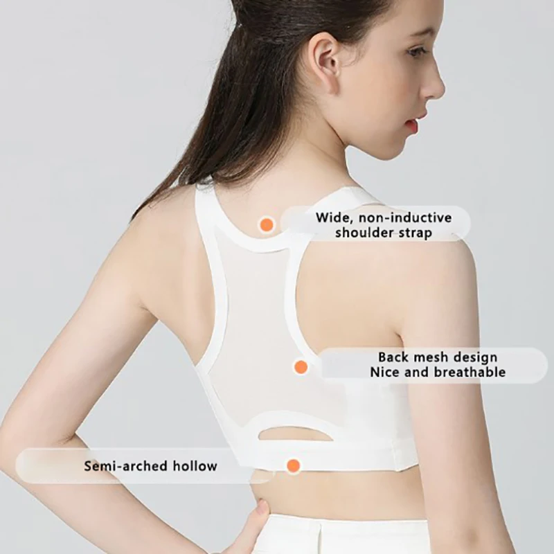 

Sports Fixed Cup Underwear Girls Shockproof Lightweight Soft Breathable Non-Marking Ice Silk