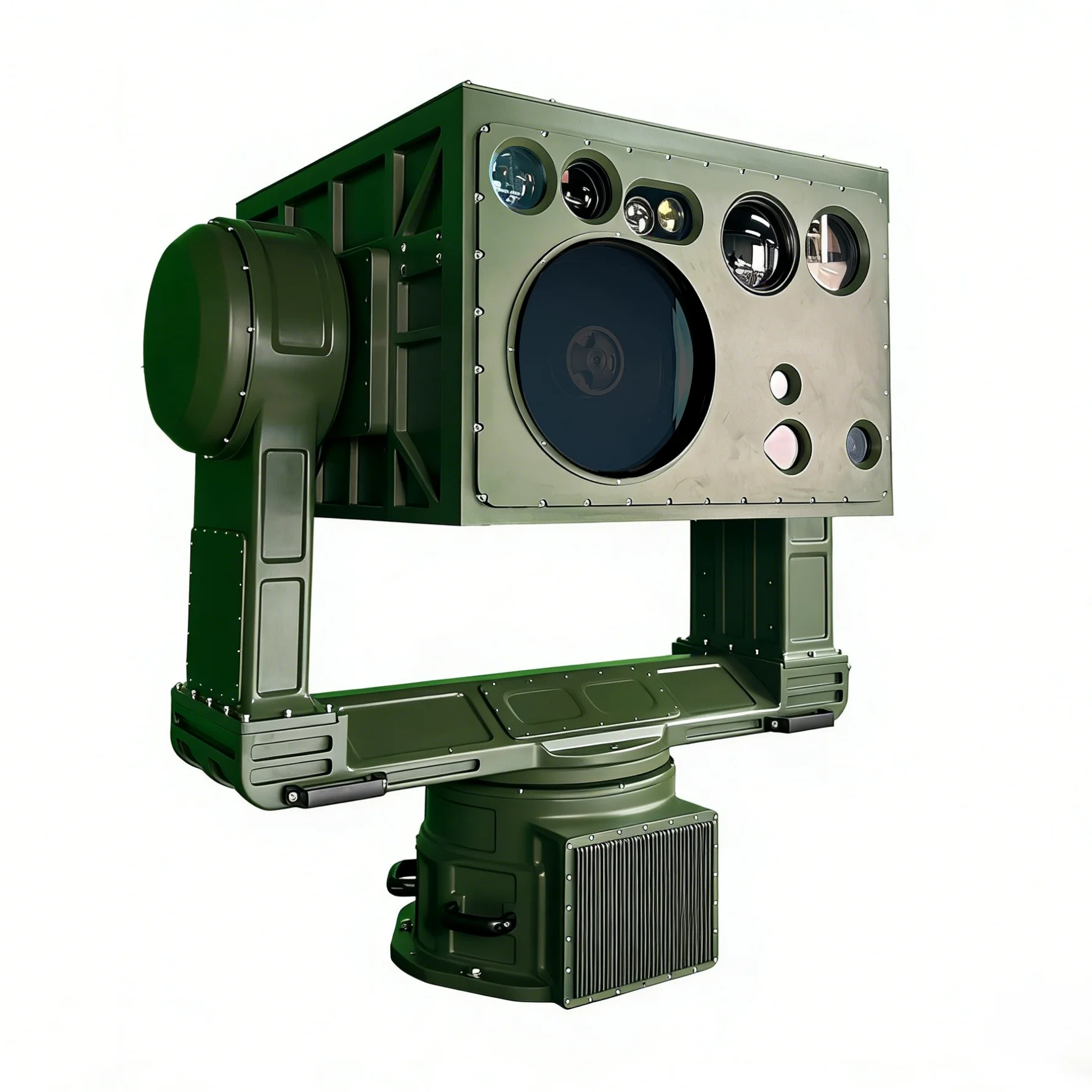 Platform with Rangefinder and Auto-tracking Heavy-Duty ISR U-Frame Gyro-Stabilized Multisensor Thermal