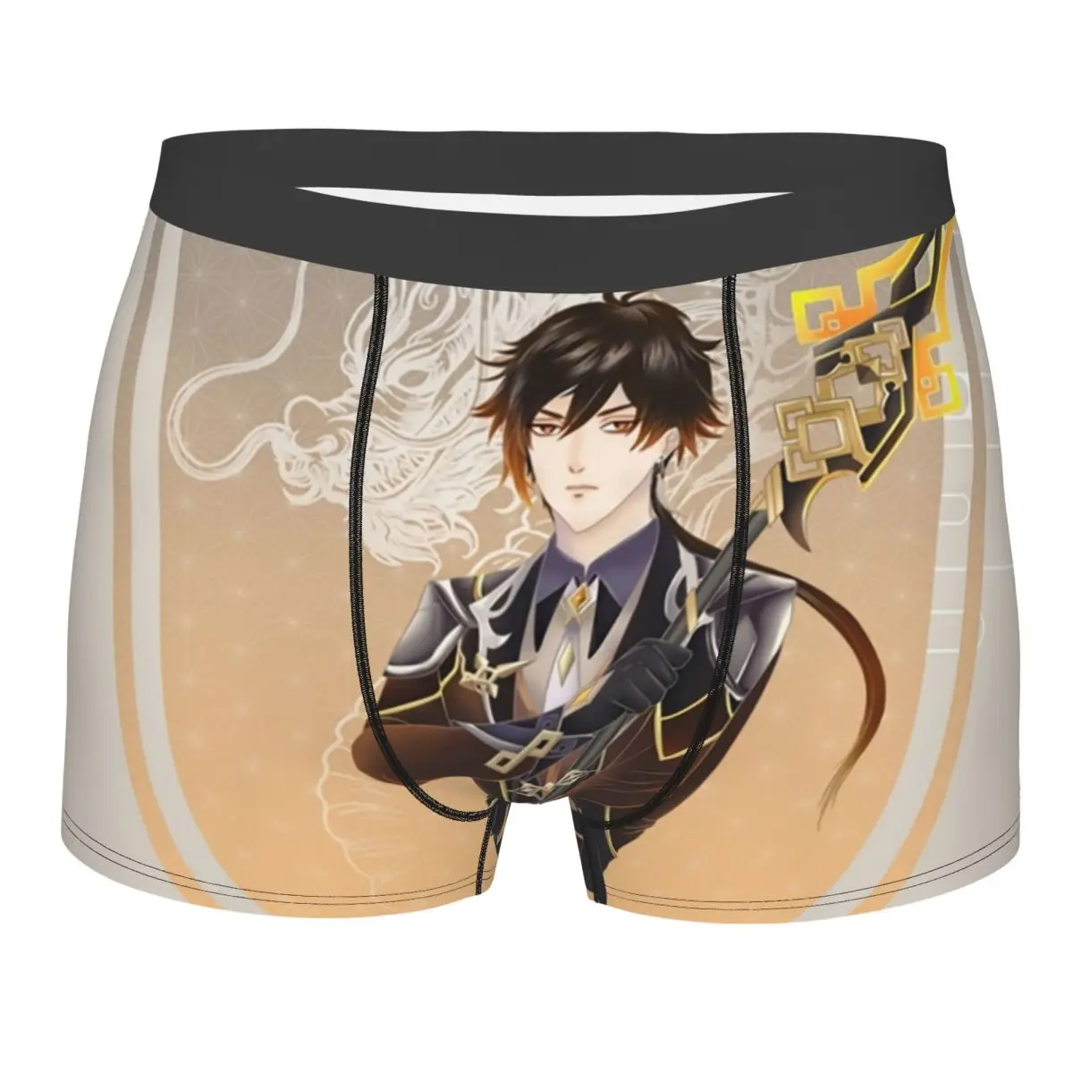 Zhongli Genshin Impact Underwear Men Sexy Print Customized Video Games Boxer Shorts Panties