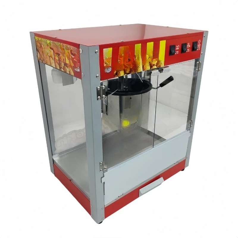 Commercial automatic popcorn machines for bakeries and movie theater snack bars, electric popcorn devices