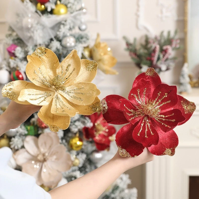 1 قطعة الزهور الاصطناعية 24 سنتيمتر الزهور وهمية شجرة عيد الميلاد الديكور عيد الميلاد ديكور المنزل لوازم الحفلات السنة الجديدة حلية اكسسوارات
