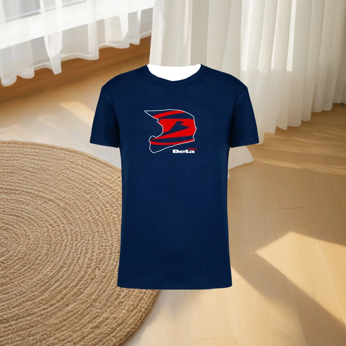 

2025 Men's And Women's Motorcycle Casual Loose Short Sleeved Summer Breathable Quick Drying Beta Printed Short Sleeved Shirt