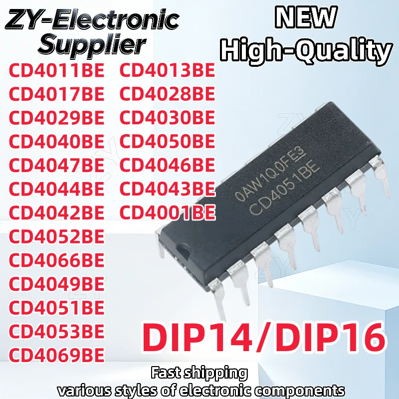 10Pcs New DIP14/16 CD4001BE CD4011BE CD4013 CD4017 CD4040 CD4046 CD4047 CD4049 CD4051 CD4052 CD4053 CD4066 CD4067 CD4069