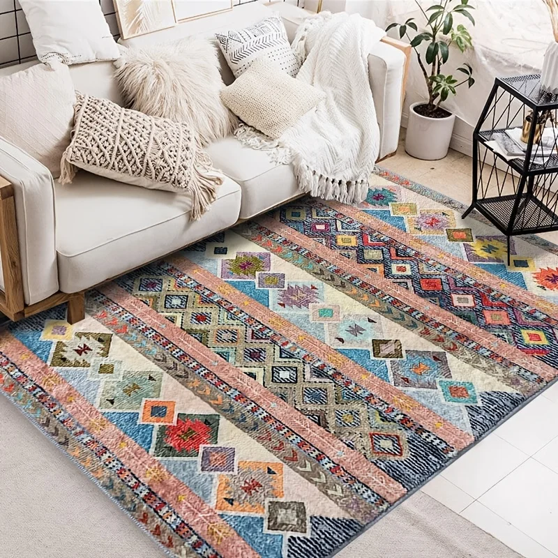 

Bohemian Style Luxury Retro National Wind Carpet Retro Persian Style Living Room Sofa Floor Mat Homing Carpet Bohemian Door Mat