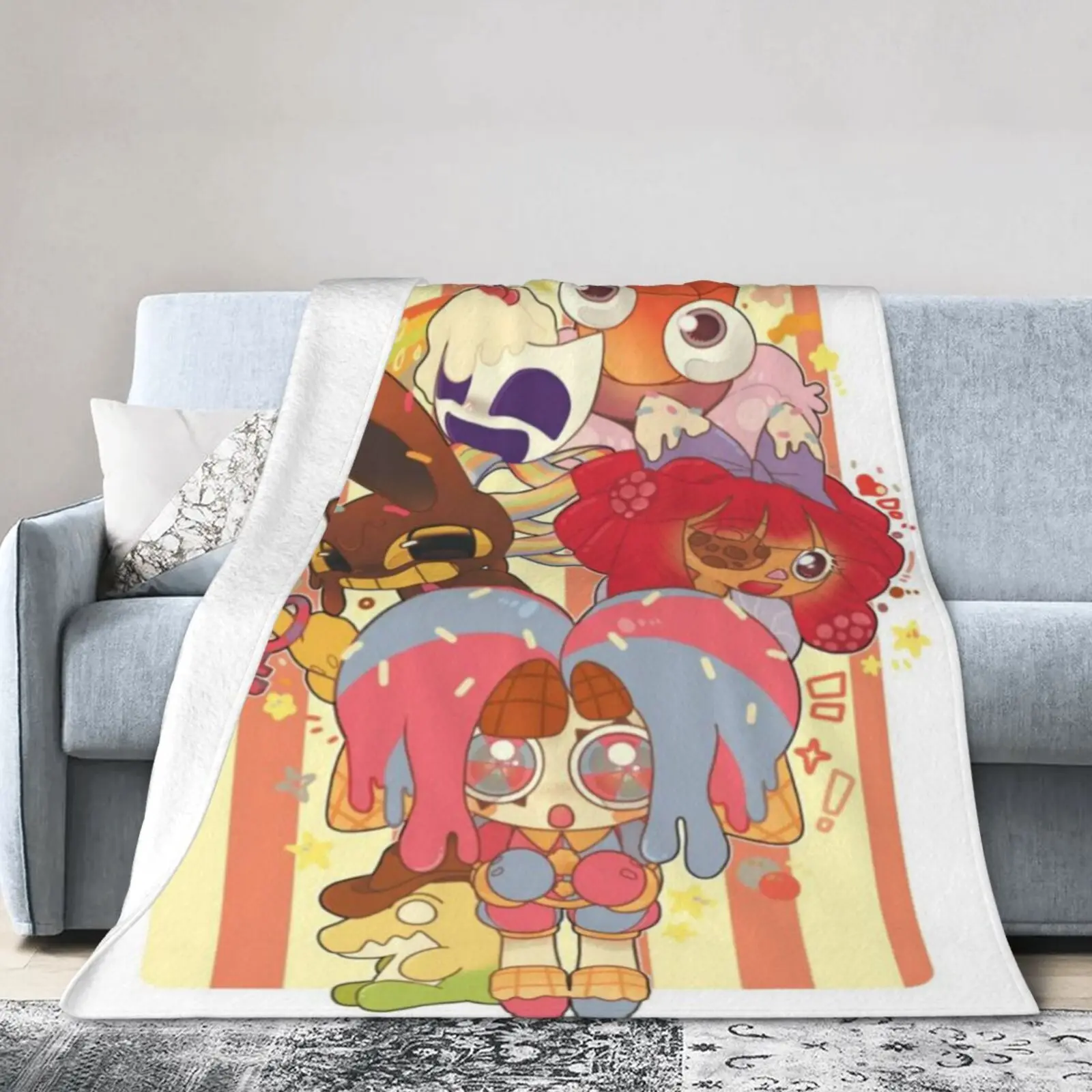 ألعاب كرتونية السيرك المذهلة بطانية رقمية ناعمة لجميع المواسم دافئة من الفلانيل رمي البطانيات لحاف غرفة النوم للبنين والبنات