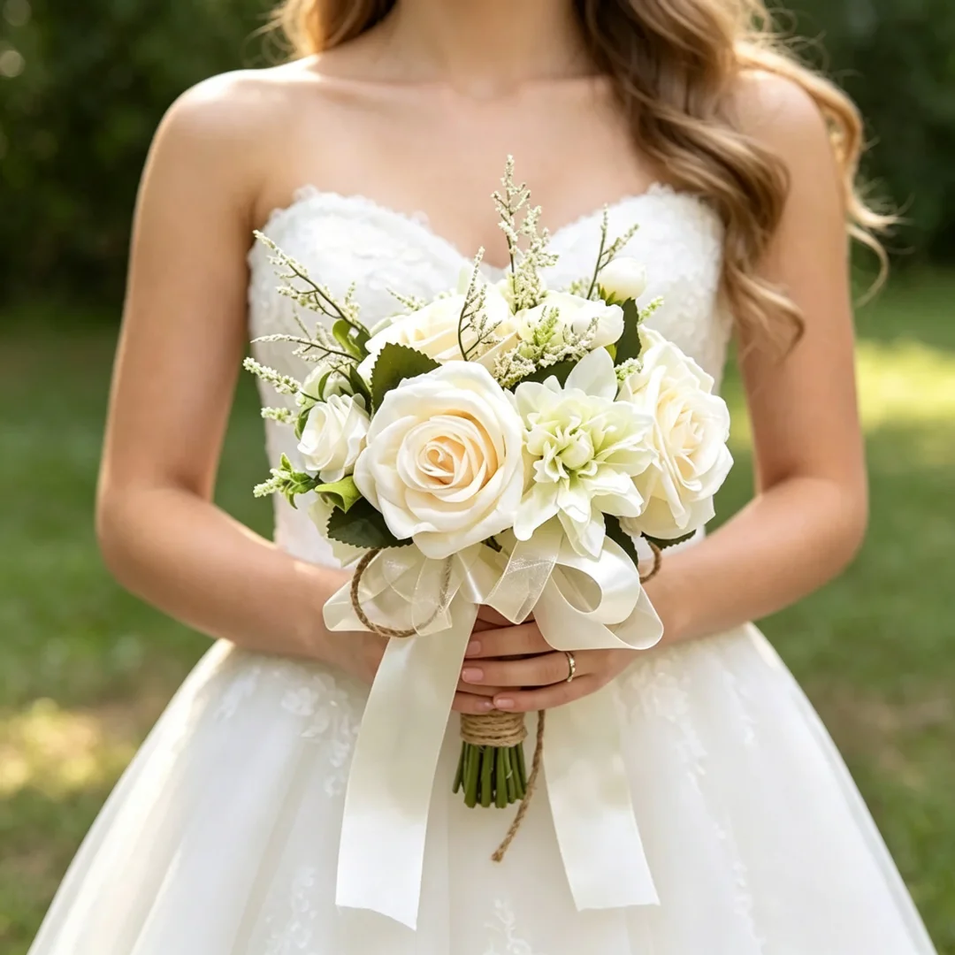 Bouquet de roses artificielles pour cérémonie de mariage, fleurs à lancer pour fête d'anniversaire, décoration de centre de table