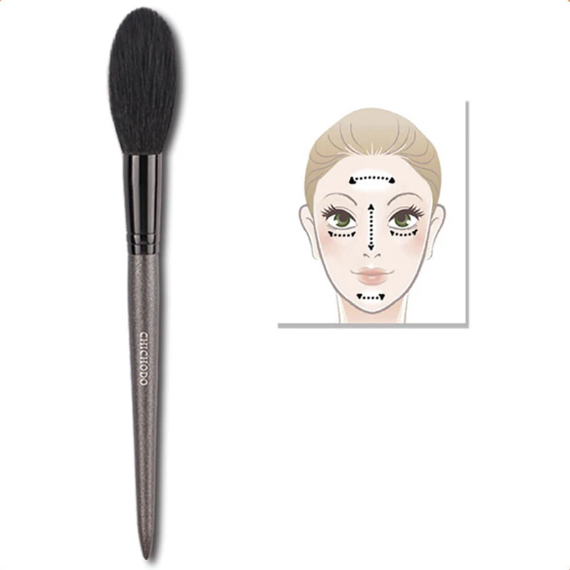 Professionele geitenhaar gezicht make-up markeerstift borstel lange steel blush borstel concealer borstel schoonheid make-up tools