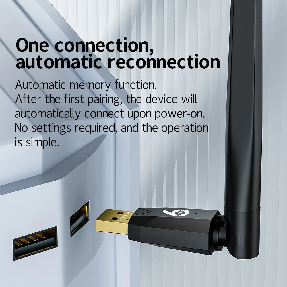 200 متر بلوتوث 6.0 محول USB Bluetooth5.4 للكمبيوتر دونغل محول ماوس لاسلكي لوحة المفاتيح الموسيقى استقبال الصوت USB الارسال