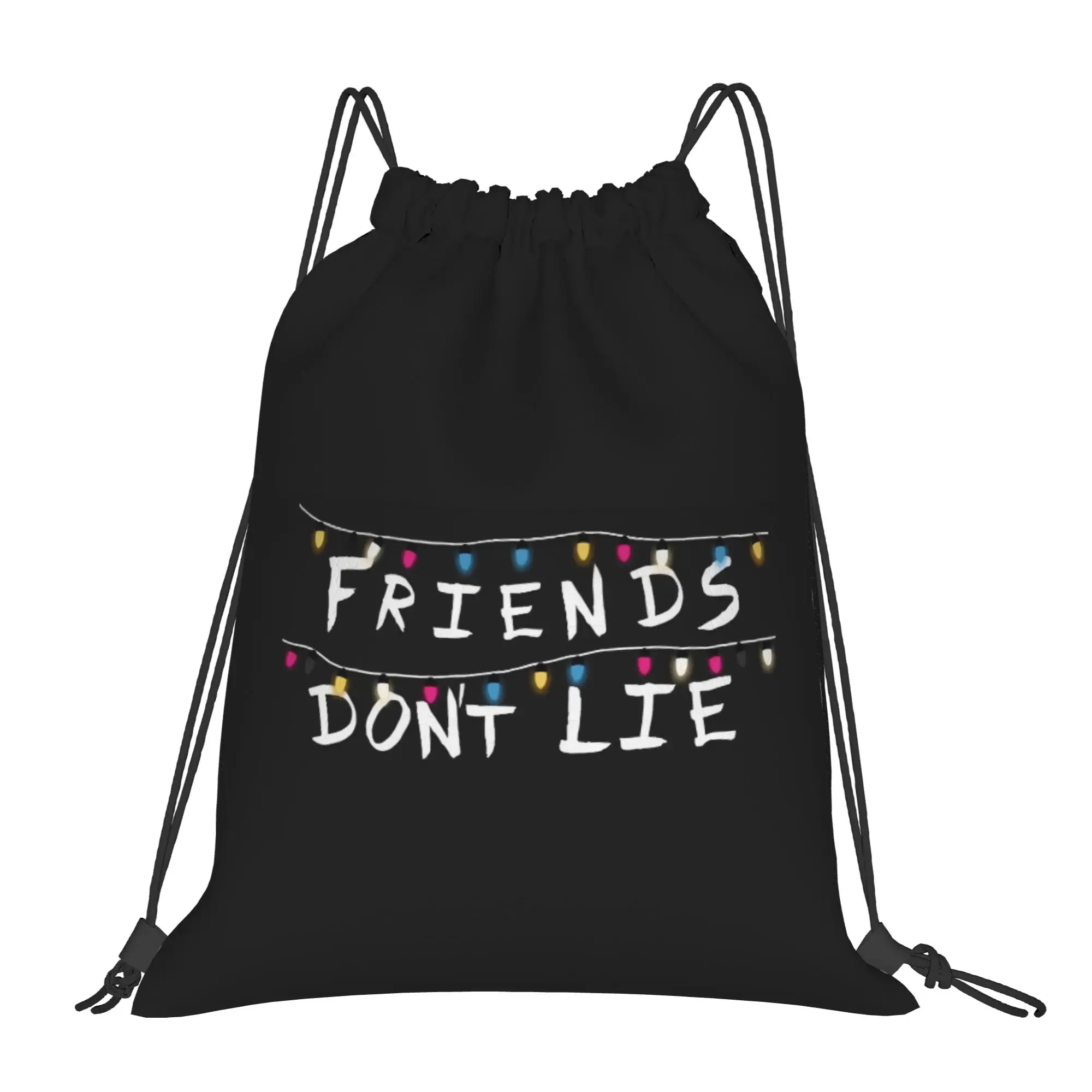 Friends don't lie 7 ST Portable Travel Drawstring Backpack Riding Backpack Gym Clothes Drawstring Bags