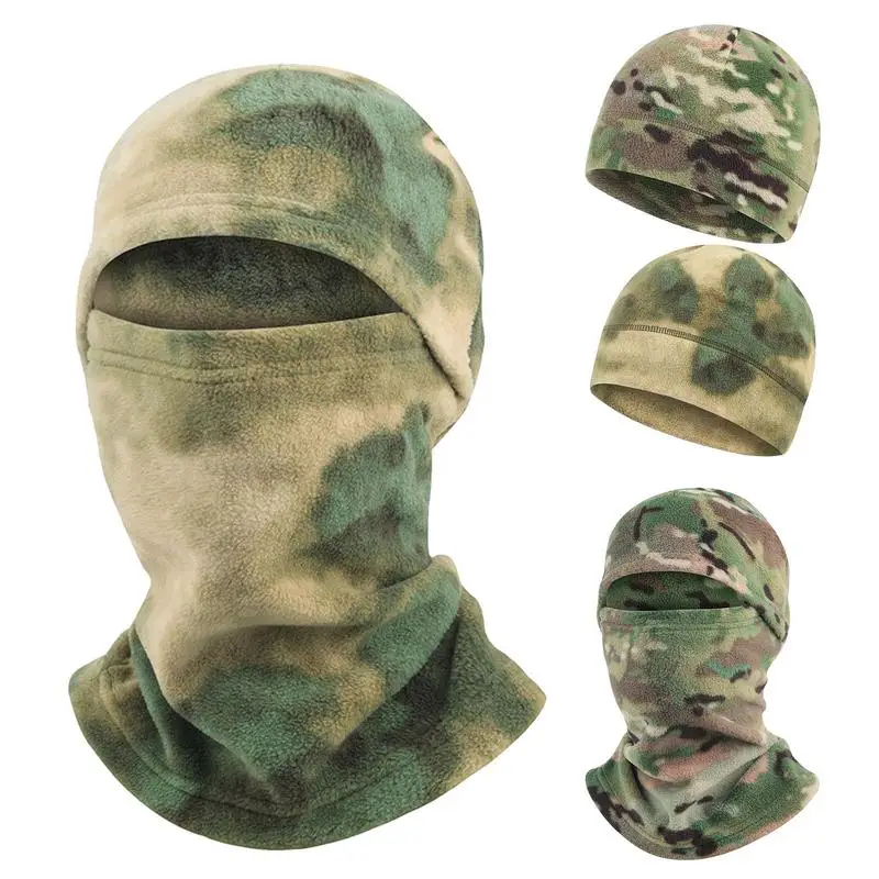 Fleece Tactical Camouflage Balaclava Full Face Mask Winter Warm Windproof Cycling Hiking Skiing Scarf Hat Bandana Neck