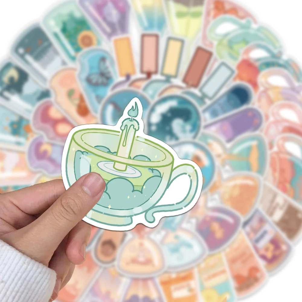 50PCS Creative Bottles Cute Cartoon Stickers Phone Case Decoration DIY Phone Case Notebook Water Cup Waterproof Stickers
