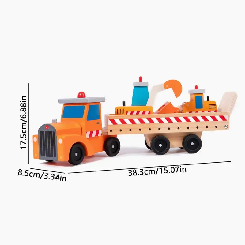 Wooden Construction Toys: Anti-fall Car Toys &Construction Trucks With Vibrant Colors, Perfect For Birthdays & More Fun Outdoor