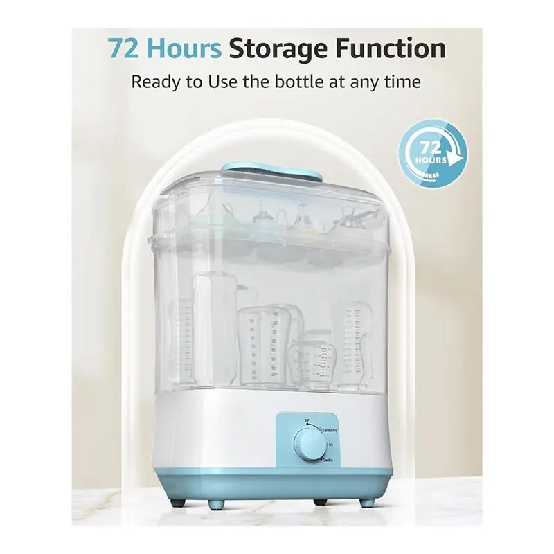 A52Q-Adjustable Large Bottle Sterilizer And Dryer Electric Steam Baby Bottle Sterilizer Bottle Sanitizers EU EU Plug