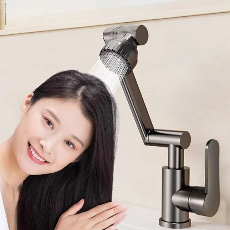 

Mechanical Arm Universal Faucet Bathroom Kitchen Splashproof Faucet Bathroom Countertop Basin Hot and Cold Tap Faucet Accessorie