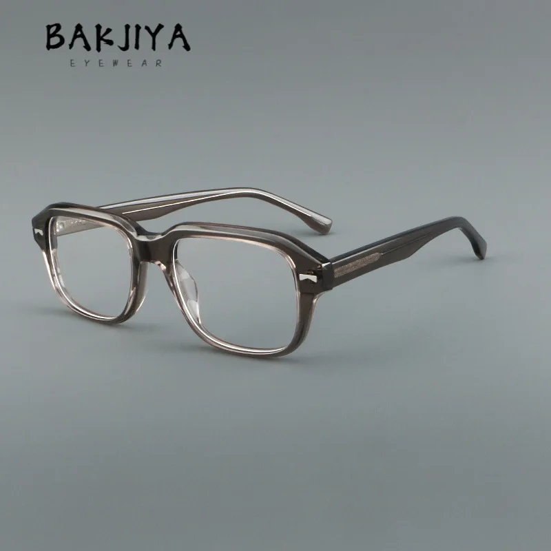 

Vintage Acetate Fiber Eyeglasses Frame Retro Square Designer Men and Women Myopia Glasses Optical Prescription Reading Glasses