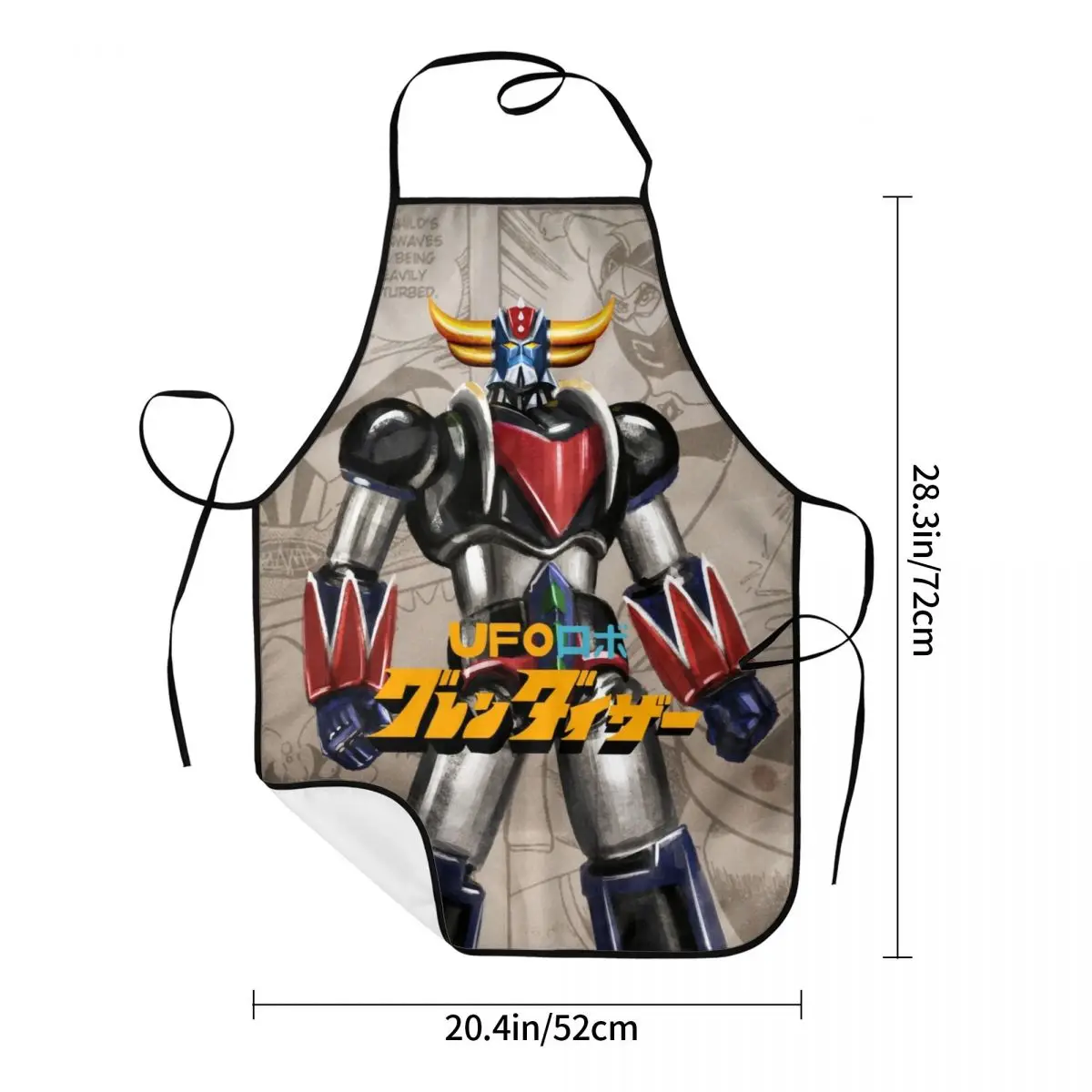 Unisex Grendizer Anime Kitchen Chef Cooking Baking Apron Women Men UFO Robot Goldorak Tablier Cuisine for Painting