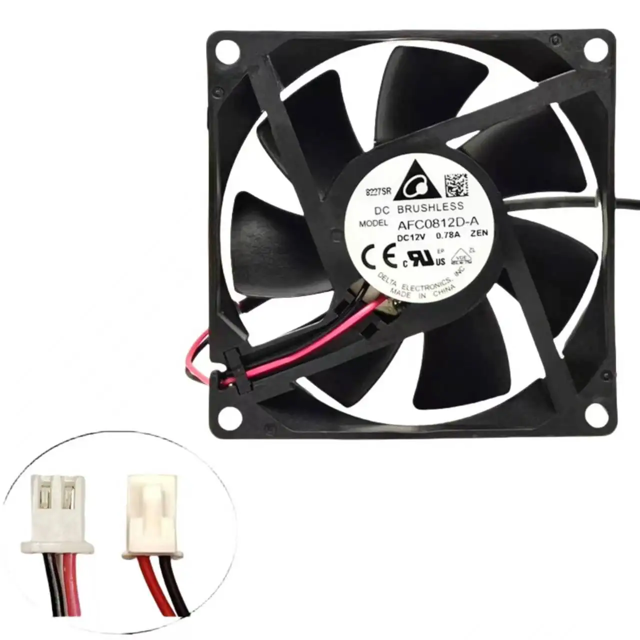 Ventilateur de refroidissement pour Delta AFCB0812D-A 80x80x25mm |   Ventilateur 8025 à 2 fils, 12V, 0,78A, 4800 tr/min, à roulement à billes, pour PC/PSU/engrenages industriels ​