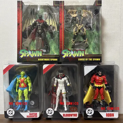 Mcfarlane Toys Nightmare Spawn/Curse of the Spawn/Bloodwynd/Martian Manhunter/Robin 7in Action Figure Model Doll Garage Kit