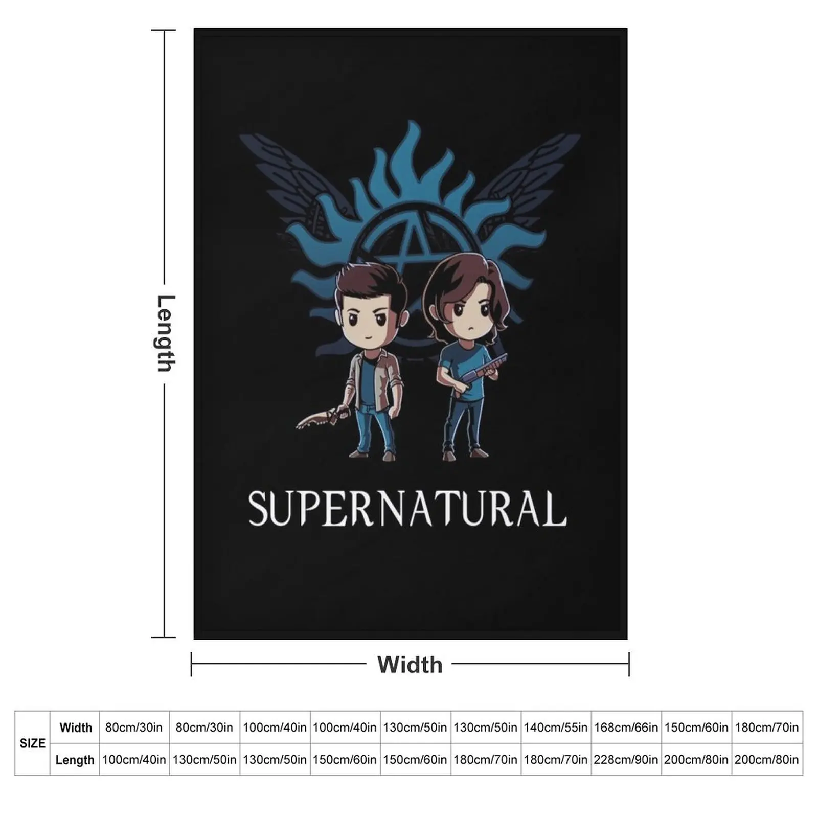 Supernatural Toon of Sam and Dean Throw Blanket Soft Big Flannels Vintage Blankets