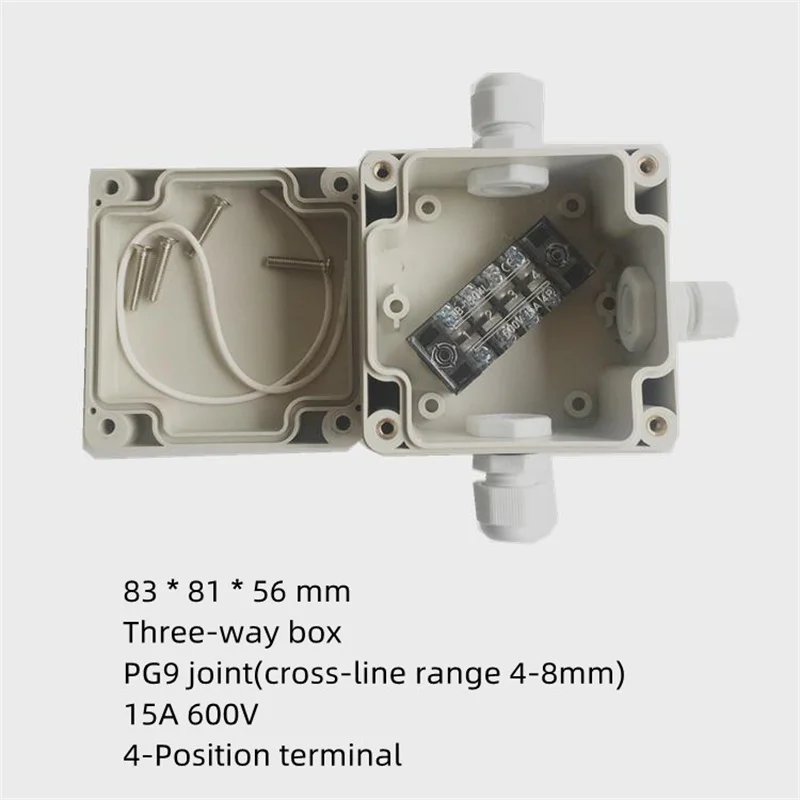 83x81x56mm Outdoor Plastic Distribution Enclosure Case Waterproof Terminal Junction Box Home Monitor Electric Cable Branch Box