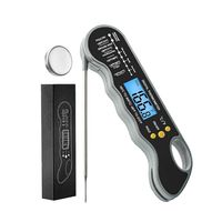 Waterproof Meat Thermometer Instant Read with Backlight and Calibration Food Thermometer High Temperature Resistance Foldable